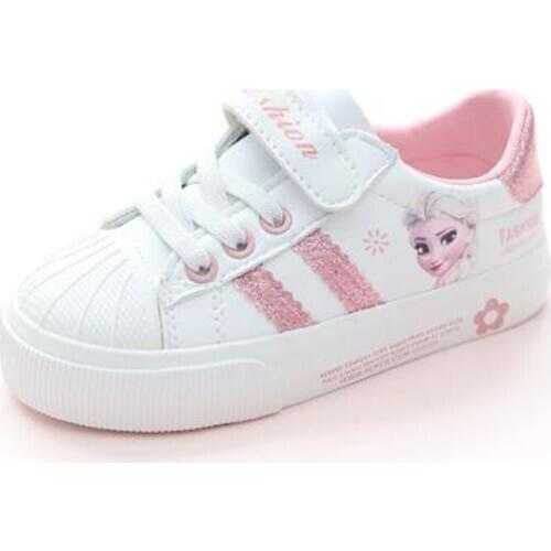 Disney Four Season Children Girls Esa Shoes Frozen Princess Sneakers Kids Casual cartoon Shoes For Girls leather Single Shoe