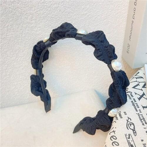 South Korea ins pearl fabric hairpin hairband female summer fairy hair accessories 2021 new net red simple headband