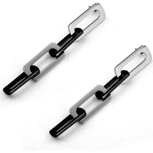 Luxury Long Cross Geometric Charm Dangles Earrings Women Female Wedding Jewelry Gift Stainless Casual Party Drop Earrings