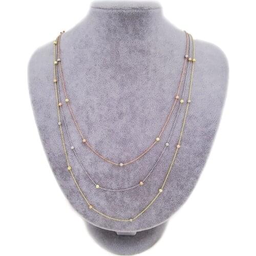 Womens 925 Sterling Silver Triple Dorica Necklace