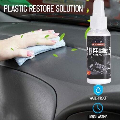 30/100ML Car Interior Cleaning Agent Plastic Parts Retreading Agent Leather Flannel Woven Fabric Water-free Cleaning Agent tools