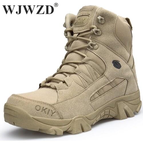 Winter Mens Military Combat Ankle Boots Army Tactical Work Shoes Men Outdoor Leather Hiking Boots Men Special Force Desert Boots