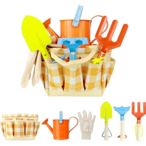 1 Set Kids Gardening Tools All In One Durable Portable Gardening Tools Tote Shovel Rake Trowel Kit Educational Children Gift