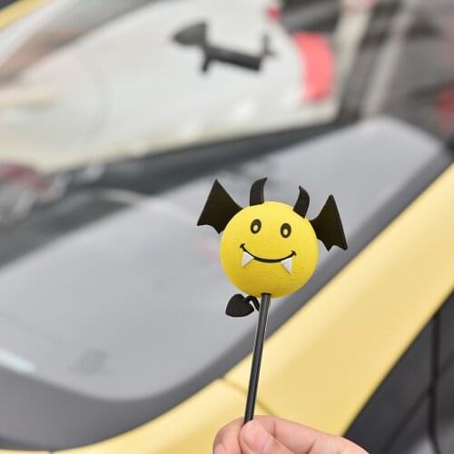 1 Pcs Yellow Devil Antenna Topper Eva Decorative Car Topper Balls Car Inner accessories