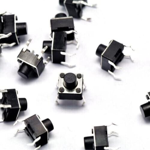100pcs/Lot 6*6*4.3 Tact Push Button Micro Switch 4 Pin DIP Light Touch 6x6x4.3 mm Keys Keyboard