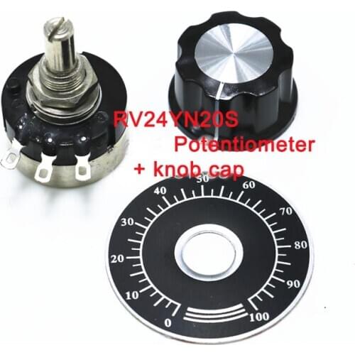 2W Potentiometer Knob Kit RV24YN20S B101 102 103 104 105 201 202 203 204 254 302 303 501 502 503 504 B5K 10K 100K 500K 200K