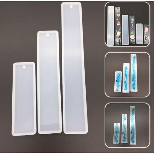 3 Sizes Rectangle UV Silicone Bookmark Mold DIY Bookmark Mould Making Epoxy Resina Mold For Jewelry DIY Craft Silicone Mold