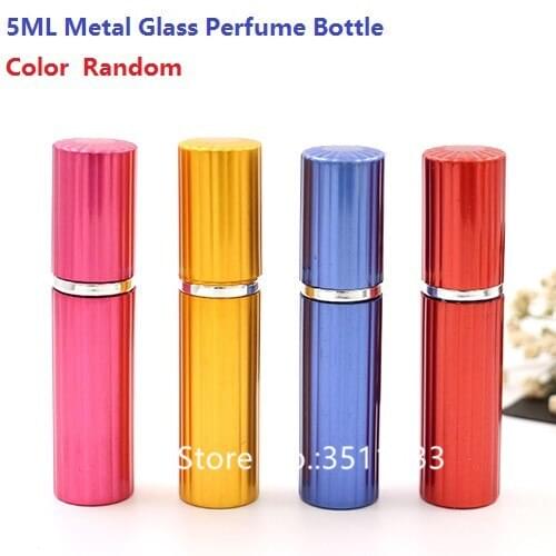 5ML Portable Small Empty Perfume Bottle Aluminum Spray Atomizer Cosmetic Container Glass Metal Mini Liquid Spray Perfume Bottle