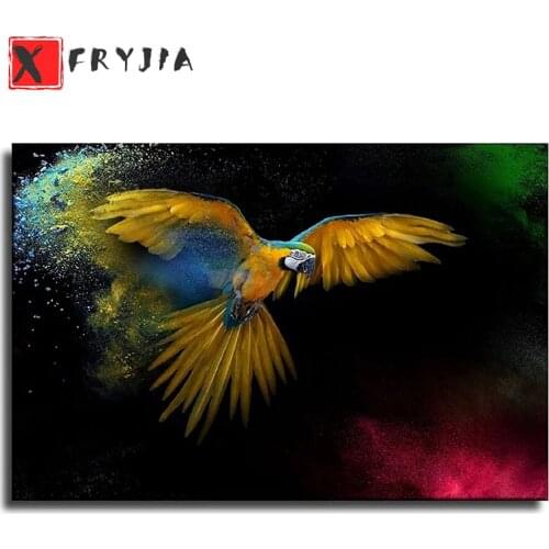 Full square Round drill Diamond embroidery Colorful animal, parrot 5D DIY diamond Painting Cross Stitch Rhinestone Mosaic Art
