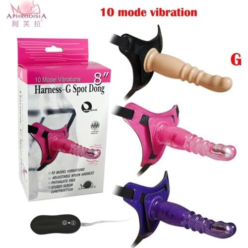 APHRODISIA G spot Dong strap on harness 10 mode vibration butt plug harness sex position Adult Sex Toys vibration butt plug