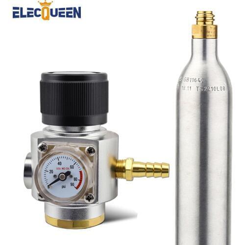 Soda Bottle Tank Cylinder with CO2 Charger Kit,2200psi 15MPA High Compressed Bottle & TR21*4 Valve Mini Regulator Beer Kegerator