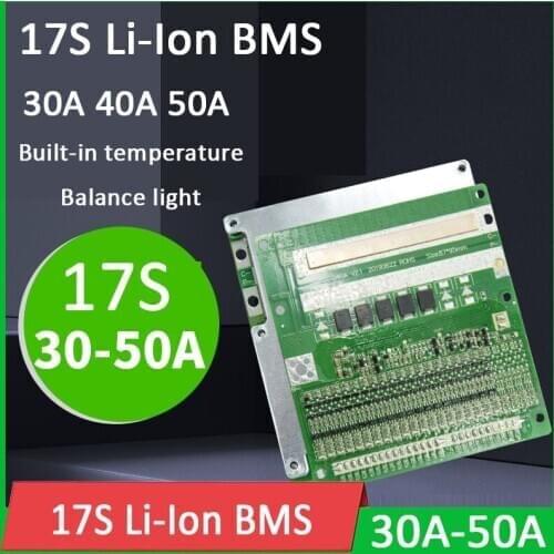 BMS 4S to 17S Li-ion 60V 18650 Lithium Battery Protection Board W balance 30A 40A 50A 6S 7S 10S 13S 14S 16S 12V 24V 36V 48V