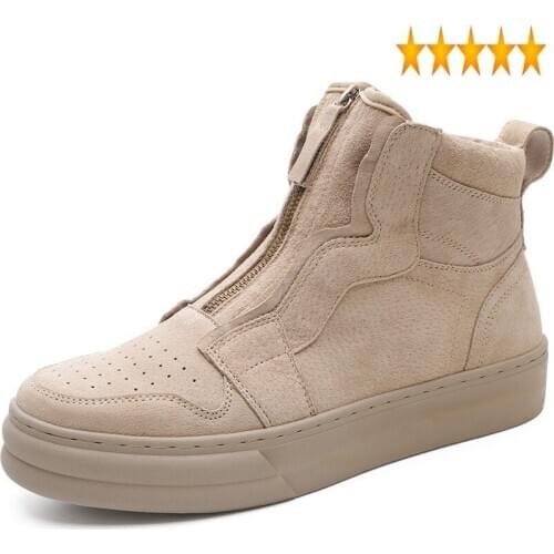 New Designer Military Desert 2021 Genuine Leather Men Spring Autumn Zipper Ankle Boots High Quality Casual Round Toe Shoes