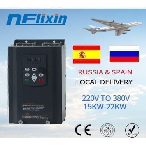 Frequency Converter VFD Boost Converter 22KW Single phase 220v Input and three-phase 380V Output motor speed controller