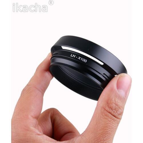 Black Camera Metal LH-X100 Lens Hood 49mm for FUJIFILM X7/X100/ X100S/X100T/X100F Replaces LH-X100 Screw Adapter Ring