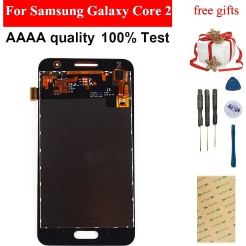 For Samsung Galaxy Core 2 G355 G355H G355M Black / White Touch Screen Digitizer Panel Glass + LCD Display Monitor Assembly