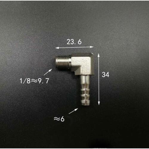 DN6 1/8" BSP Male Fit 6mm ID Hose Elbow Hose Barb Fitting Hosetail Nickel Plated Brass Pipe Fitting Connector Adapter