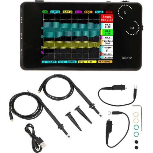 DS212 Portable Digital Oscilloscope Pocket Size 2 Channel Oscilloscope with USB Interface Oscilloscope