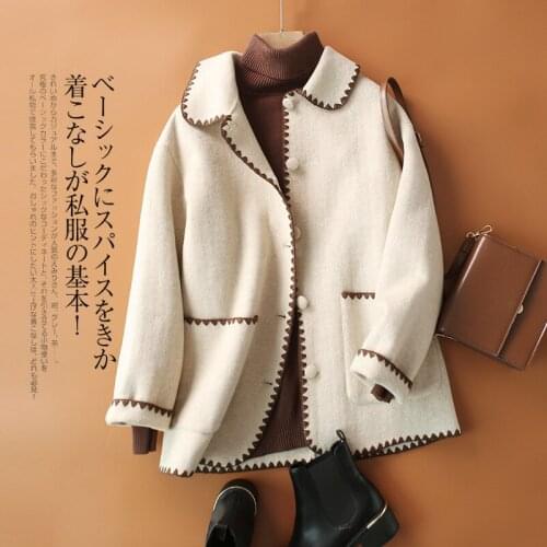 Handmade Double-sided Women 2021 New Woolen Autumn And Winter Japanese Coat Womens Clothing