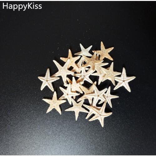 HappyKiss 20pcs Mini Starfish Craft Decoration Natural Sea Stars DIY Beach Cottage Wedding Decor sea shells party1-1.8cm