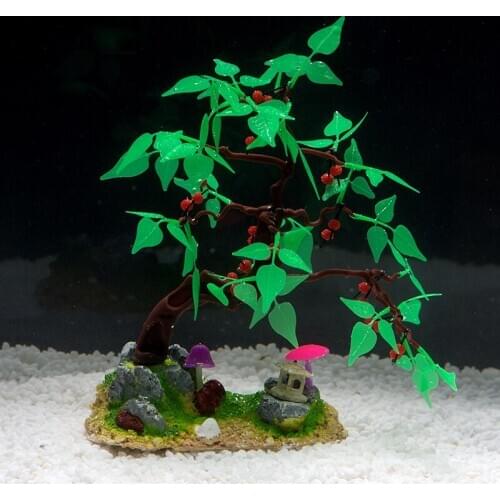 Simulation Artificial Fake Tree Plants Aquarium Decor Artificial Water Grass Plastic Aquarium Plants Ornament Decor