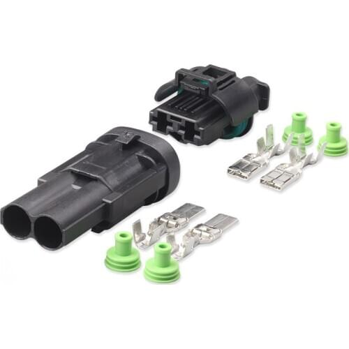 100 set kit Tyco Amp 2 pin male female waterproof fan motor plug auto sensor connector 1544334-1 1544317-1