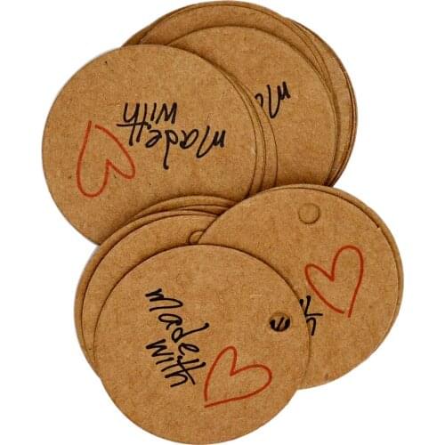 10-50pcs Round Kraft Paper Gift Tags Baking Tag Celebrating Labels Handmade Wedding Party Decoration Packaging Hang Paper