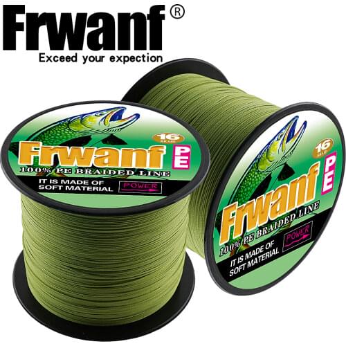 Frwanf 16 Braid Fishing Accessories 500M Braided Fishing Line China Famous Brand Multifilament Rope 16 Strands 20 30 40 50 300LB