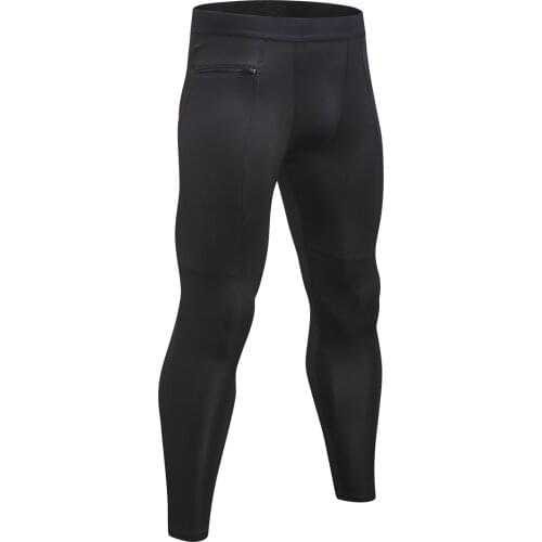Mens Compression Tight Leggings Zip Pocket Male Running Pants Gym Fitness Jogging Sportswear Quick Dry Sweatpants Yoga Trousers