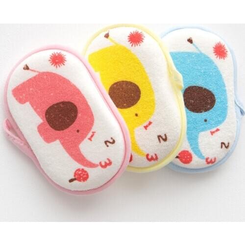 2021 New Baby Kids Cute Cotton Shower Bath Sponge Rub Cartoon Body Wash Towel Infant Toddle Kids Bath Brushes Towel Accessories