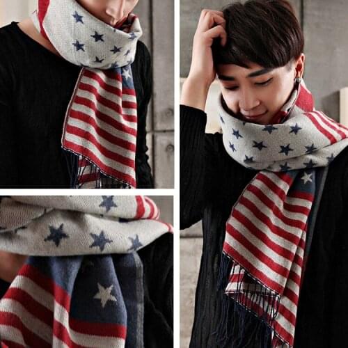 2020 New Style Men‘s American Flag Scarf Women Warm Shawls Femme Neck Wrap Scarves