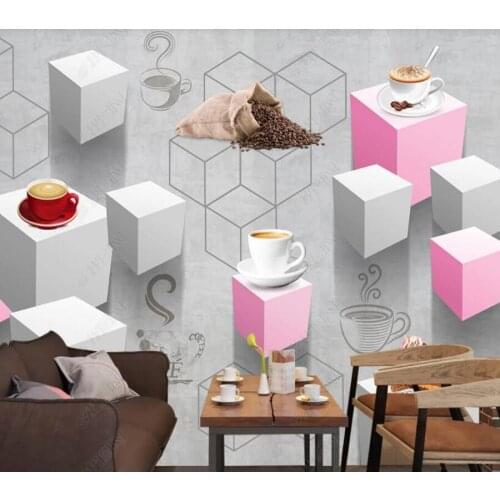 Papel de parde Modern minimalist coffee shop 3d wallpaper mural, living room kitchen wall papers home decor