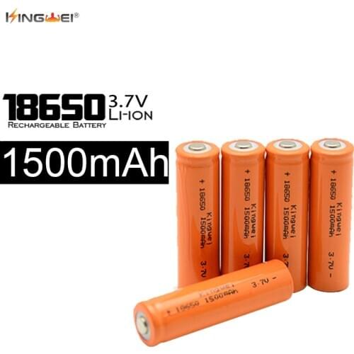Original KingWei Orange 1500mah 18650 3.7v Li-ion Rechargeable Battery Lithium-ion 18650 Battery for Flashlight