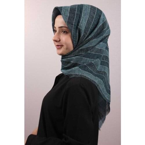 POLOİST PATTERNED AQUA COTTON SCARF-01-RENK-21