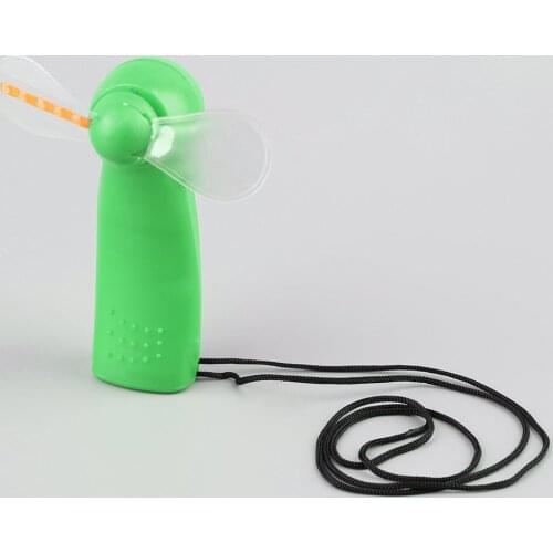 Portable Handheld Cooling Fan Colorful LED Mini Light Battery Power W/Strap Brand New