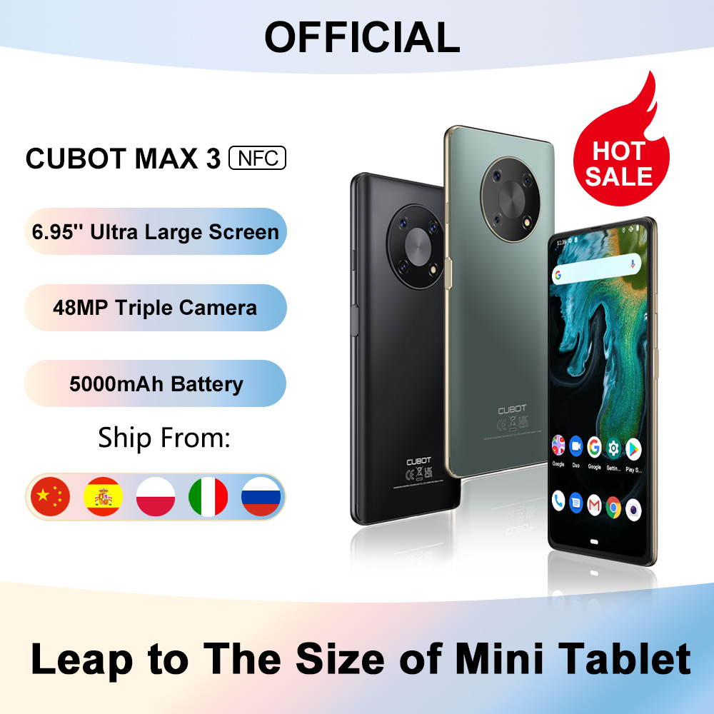 [World Premiere] Cubot MAX 3 Smartphone 6.95" Large Full Screen Mini Tablet Mobile Phone 48MP Triple Camera 5000mAh Celular NFC