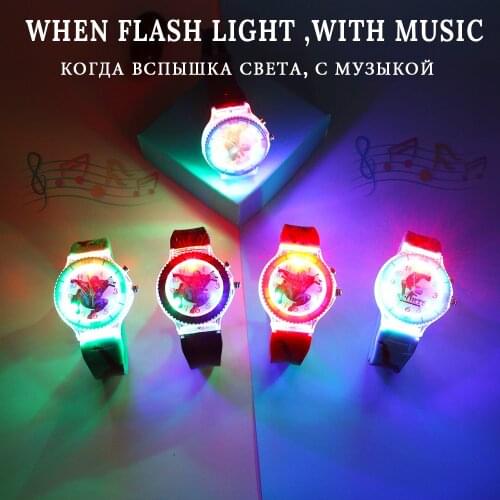 Sport Cartoon Flash Light Children Watches with music Rubber Strap Super Hero Kids Watch for Boy Clock reloj infantil
