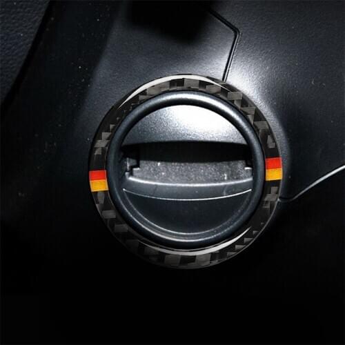Carbon Fiber Interior Car Ignition Keyhole Ring Decoration Cover M Stripe Trim for BMW E60 Decoration Sticker Car Accessories