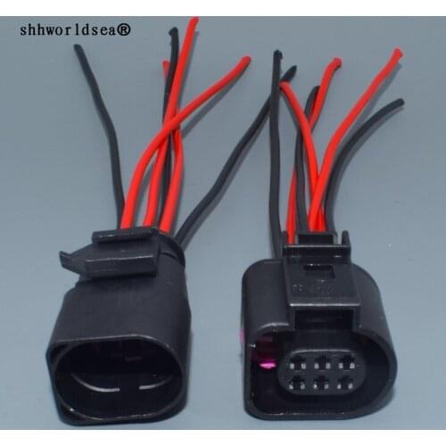 Worldgolden 3B0973813 1J0973713 Female Male 1.5mm House Connector Throttle Valve Control Element Ignition Coil Plug For VW Audi