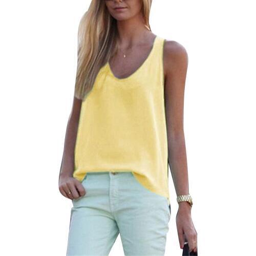 Solid Color Round Neck Sleeveless Chiffon Blouse Summer Women Vest Tank Top 2020 New Fashtion Plus size Womens wear