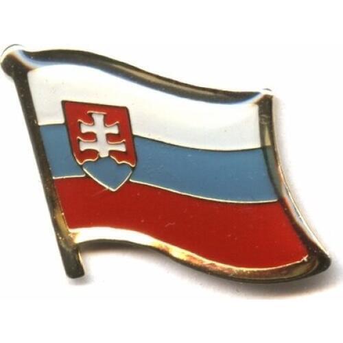 Slovakia country flag lapel pin badge+Iron plated brass+paints+epoxy+butterfly back button-Free shipping(350 pcs/lot)