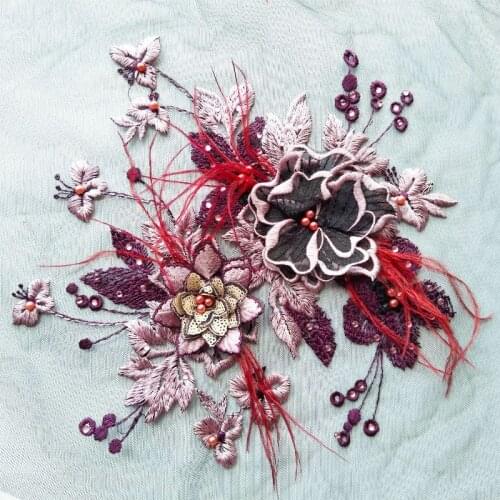 1pc Beautiful Flower Applique Embroidered Sew on Patches For Clothes Dress Fashion Sticker Diy Decoration Repair High Quality