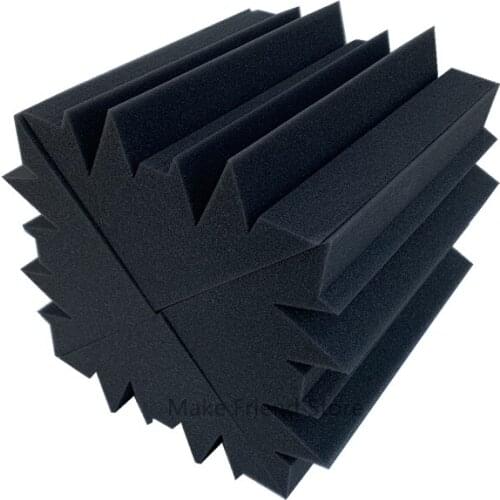 10PCS 4.6 in X 4.6 in X 9.5 inch Black Soundproofing Insulation Foam Flame Retardant Bass Trap Acoustic Wall Foam High Density