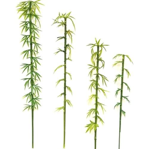 10 Pieces New Artificial Green Bamboo Leaves Fake Green Plants Greenery Leaves for Home Hotel Office Decoration
