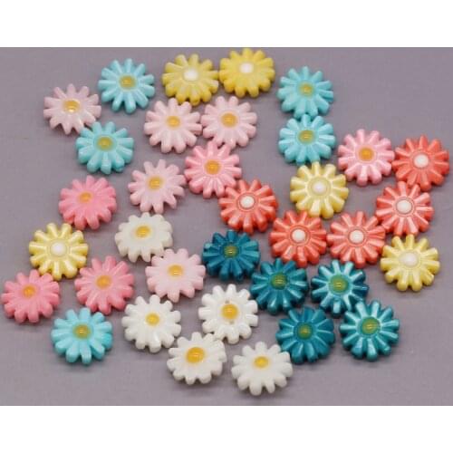 Natural Shell Beads Sunflower Mother-of-pearl Shell Daisy Loose Beads for Jewelry Making DIY Bracelets Necklaces Earrings 10Pcs