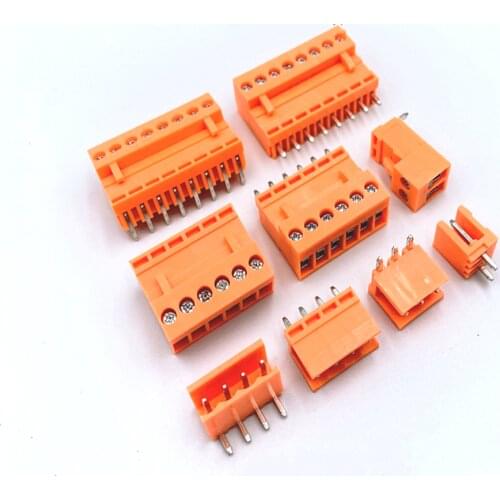 100PCS HT3.96 HT396K HT3.96V HT3.96R 2P 3P 4P 5P 6P 7P 8P 9P 10P12P PCB Terminal Block PITCH 3.96mm ORANGE WIRING TERMINAL Plug