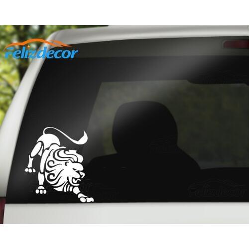 13x25cm The Lion Of King Cool Animal Pattern Vinyl Car Decal Waterproof Car Body Window Decor Stickers T164