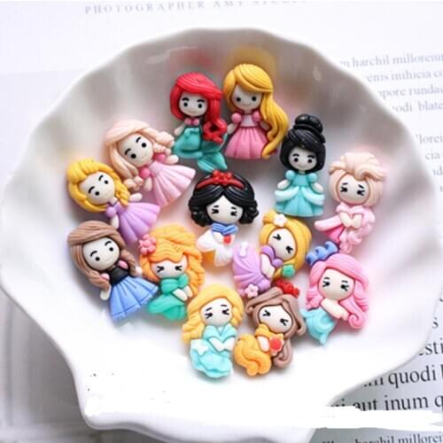 20pcs/lot Cartoon Princess Flatback Accessories Resin DIY Scrapbooking 1.4*2cm