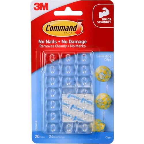 4packs X 3M Command Decorating Clips Damage-Free Hanging cable hook clear plastic hooks small plastic hook