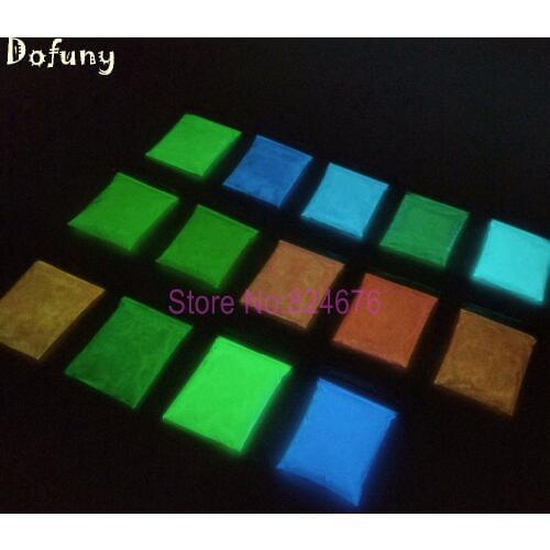 50g/lot Phosphor Luminous Powder Coating DIY Photoluminescent Dust,Glow in Dark Powder Pigment. for Nail Polish Body Paint